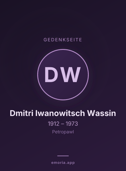 Gedenkportrait von Dmitri Iwanowitsch Wassin