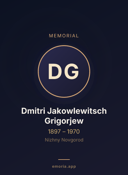 Memorial portrait of Dmitri Jakowlewitsch Grigorjew