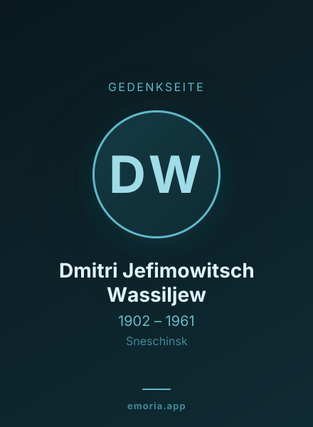 Gedenkportrait von Dmitri Jefimowitsch Wassiljew