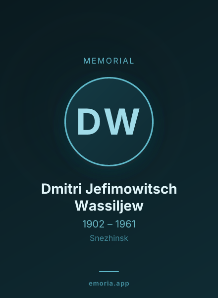Memorial portrait of Dmitri Jefimowitsch Wassiljew