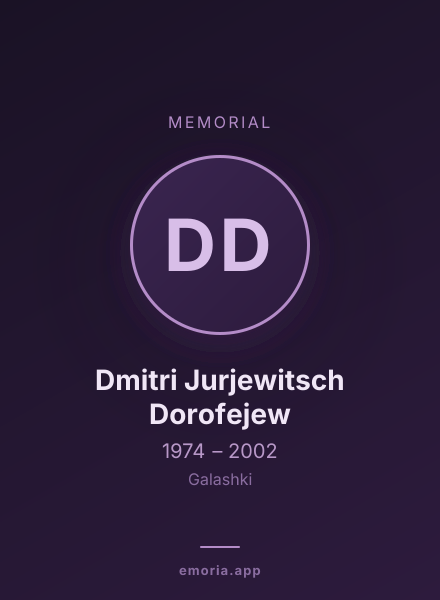 Memorial portrait of Dmitri Jurjewitsch Dorofejew