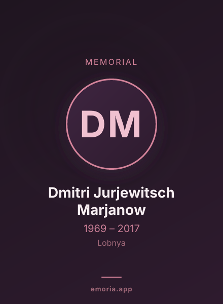 Memorial portrait of Dmitri Jurjewitsch Marjanow