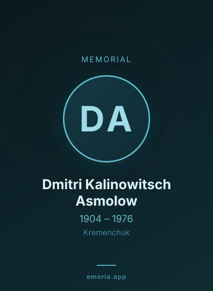 Memorial portrait of Dmitri Kalinowitsch Asmolow