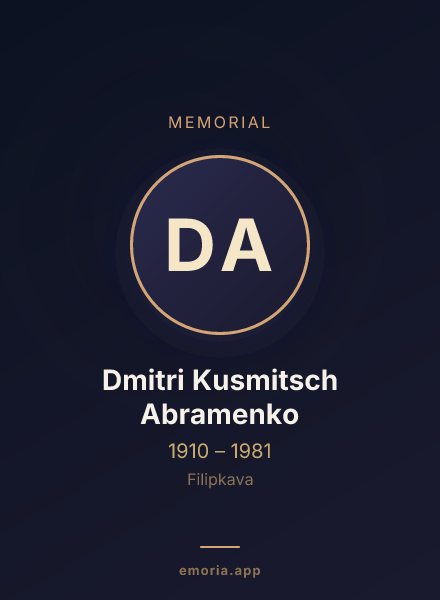 Memorial portrait of Dmitri Kusmitsch Abramenko