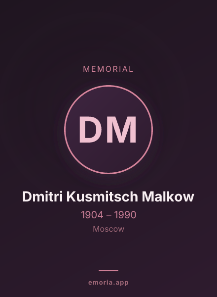 Memorial portrait of Dmitri Kusmitsch Malkow