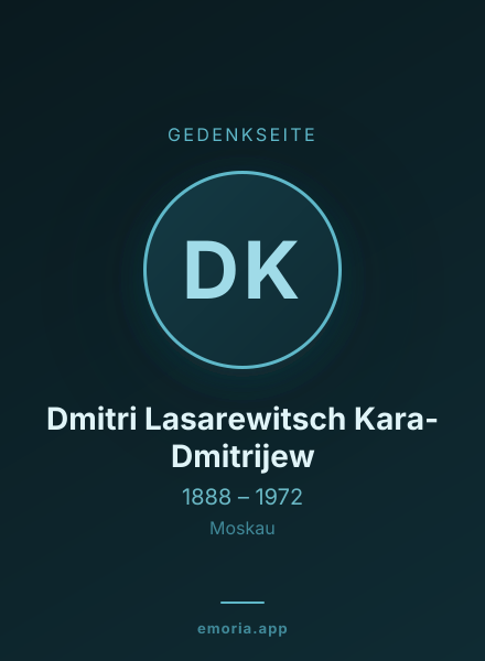 Gedenkportrait von Dmitri Lasarewitsch Kara-Dmitrijew