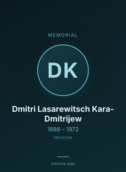 Memorial portrait of Dmitri Lasarewitsch Kara-Dmitrijew