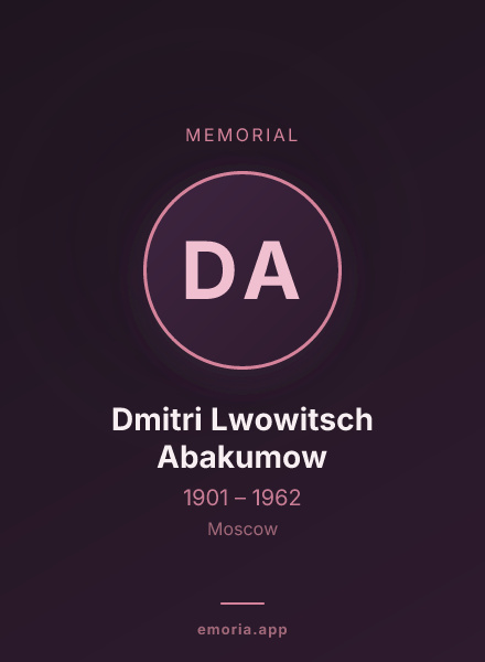 Memorial portrait of Dmitri Lwowitsch Abakumow