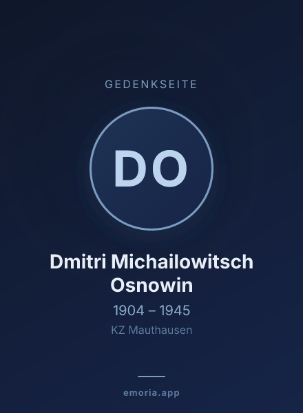 Gedenkportrait von Dmitri Michailowitsch Osnowin