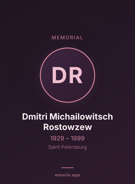 Memorial portrait of Dmitri Michailowitsch Rostowzew