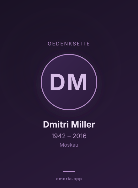 Gedenkportrait von Dmitri Miller