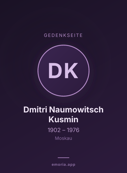 Gedenkportrait von Dmitri Naumowitsch Kusmin