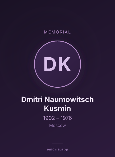 Memorial portrait of Dmitri Naumowitsch Kusmin