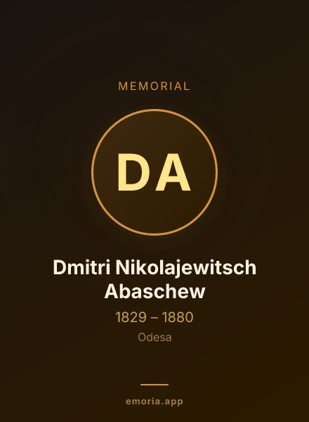 Memorial portrait of Dmitri Nikolajewitsch Abaschew