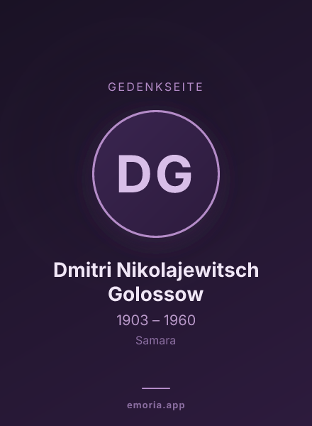 Gedenkportrait von Dmitri Nikolajewitsch Golossow