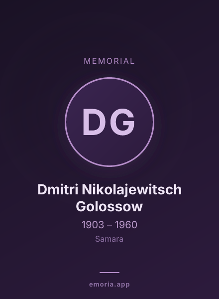 Memorial portrait of Dmitri Nikolajewitsch Golossow