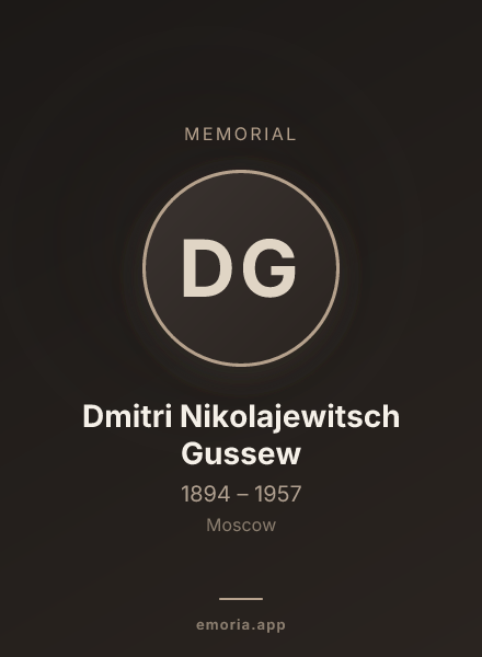 Memorial portrait of Dmitri Nikolajewitsch Gussew