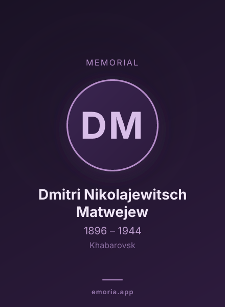 Memorial portrait of Dmitri Nikolajewitsch Matwejew