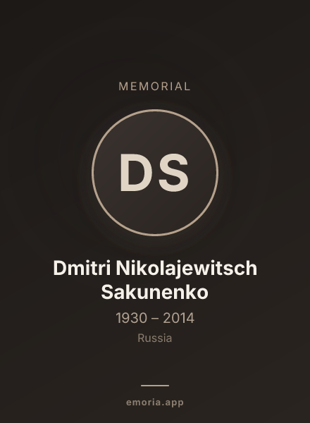 Memorial portrait of Dmitri Nikolajewitsch Sakunenko
