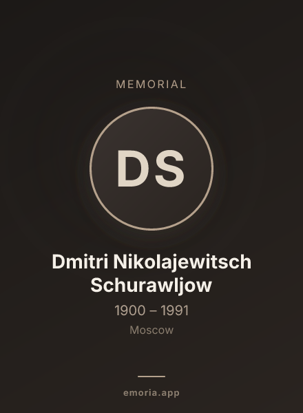 Memorial portrait of Dmitri Nikolajewitsch Schurawljow