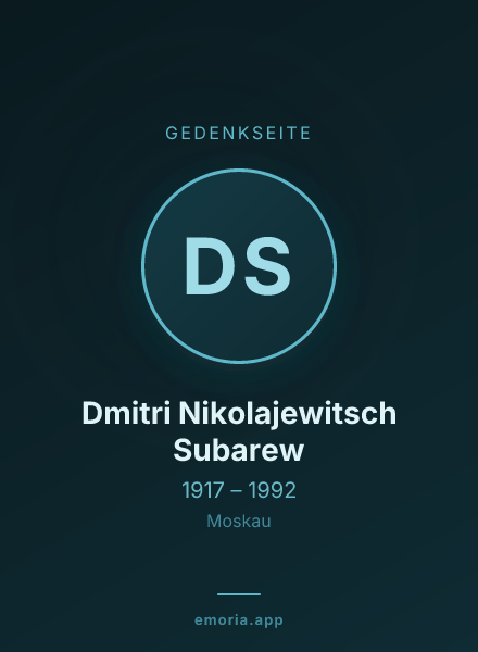 Gedenkportrait von Dmitri Nikolajewitsch Subarew
