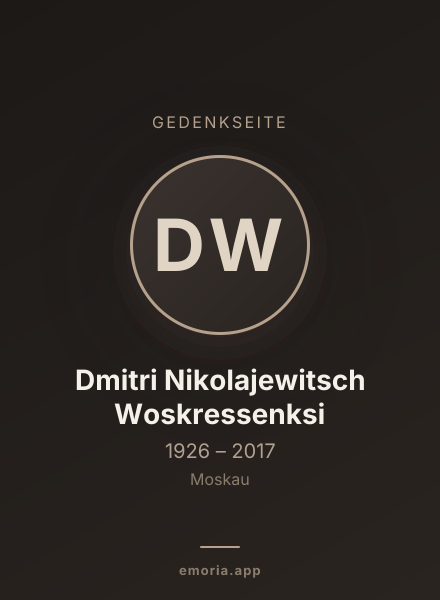 Gedenkportrait von Dmitri Nikolajewitsch Woskressenksi