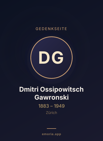 Gedenkportrait von Dmitri Ossipowitsch Gawronski