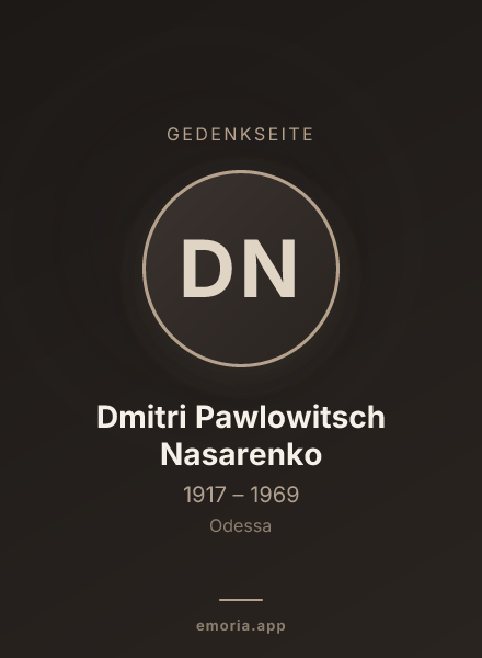 Gedenkportrait von Dmitri Pawlowitsch Nasarenko