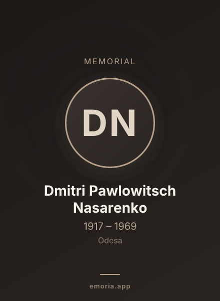 Memorial portrait of Dmitri Pawlowitsch Nasarenko