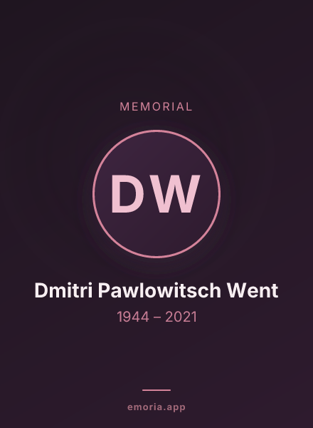 Memorial portrait of Dmitri Pawlowitsch Went