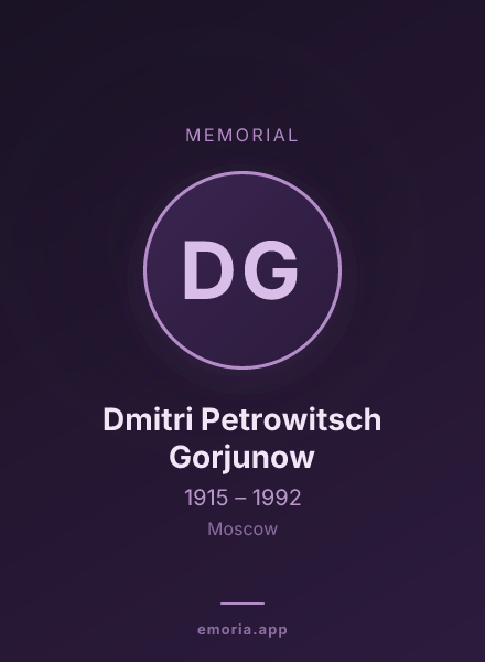 Memorial portrait of Dmitri Petrowitsch Gorjunow