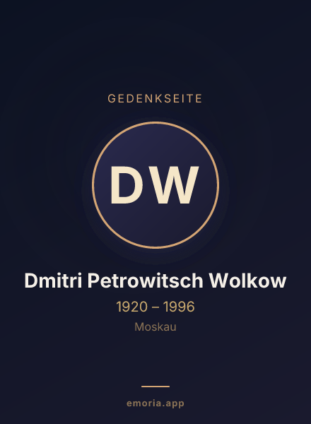 Gedenkportrait von Dmitri Petrowitsch Wolkow