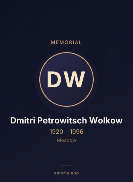 Memorial portrait of Dmitri Petrowitsch Wolkow