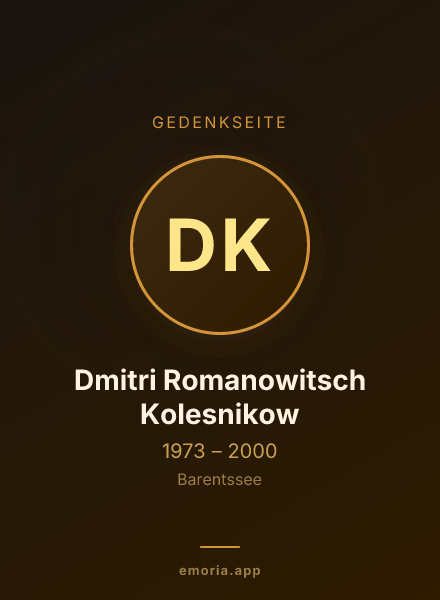 Gedenkportrait von Dmitri Romanowitsch Kolesnikow