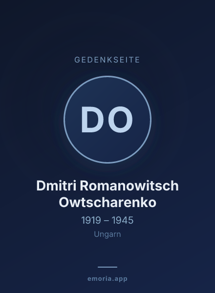 Gedenkportrait von Dmitri Romanowitsch Owtscharenko