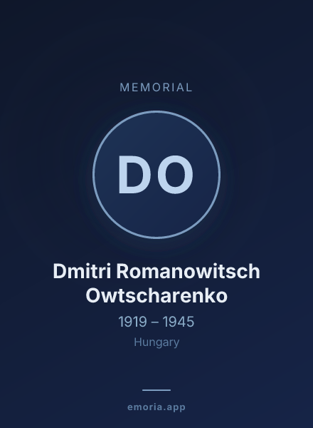 Memorial portrait of Dmitri Romanowitsch Owtscharenko