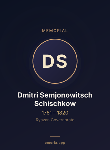 Memorial portrait of Dmitri Semjonowitsch Schischkow