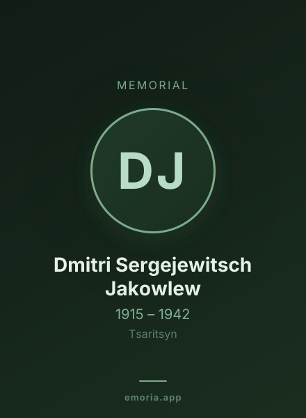 Memorial portrait of Dmitri Sergejewitsch Jakowlew