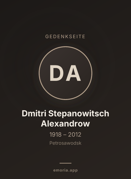 Gedenkportrait von Dmitri Stepanowitsch Alexandrow