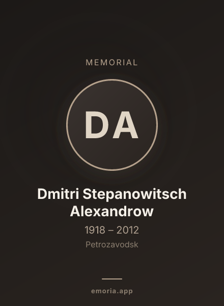 Memorial portrait of Dmitri Stepanowitsch Alexandrow