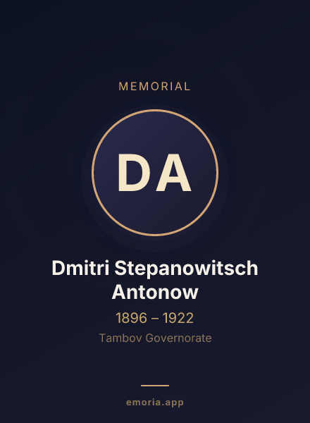 Memorial portrait of Dmitri Stepanowitsch Antonow