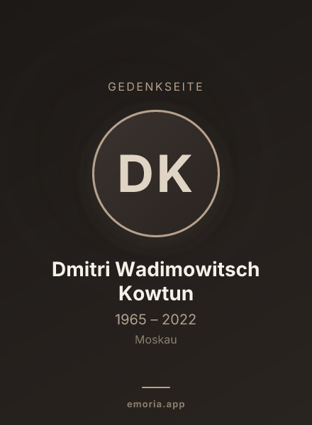 Gedenkportrait von Dmitri Wadimowitsch Kowtun
