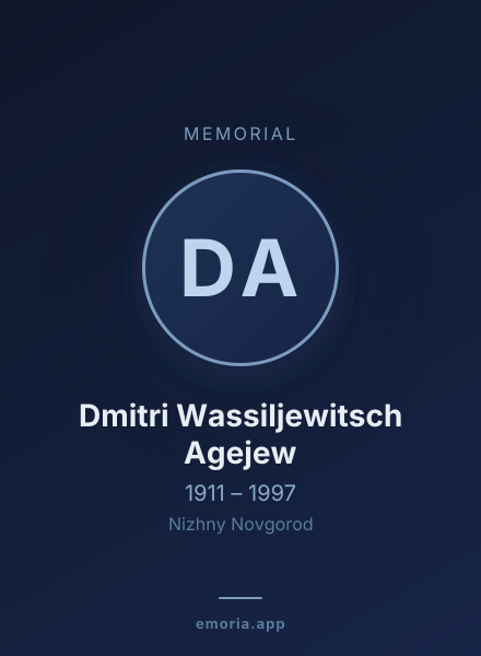Memorial portrait of Dmitri Wassiljewitsch Agejew