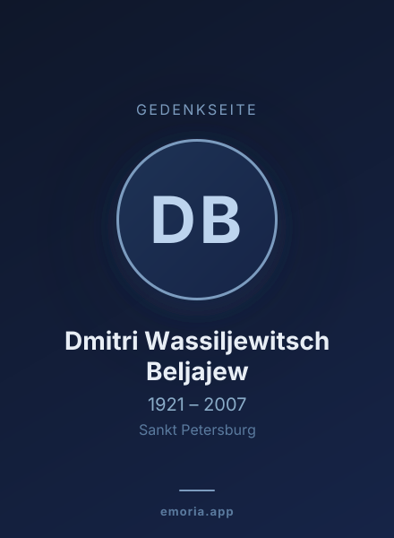 Gedenkportrait von Dmitri Wassiljewitsch Beljajew