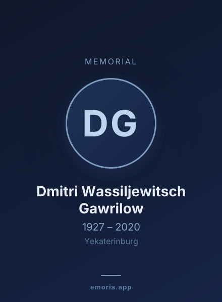 Memorial portrait of Dmitri Wassiljewitsch Gawrilow