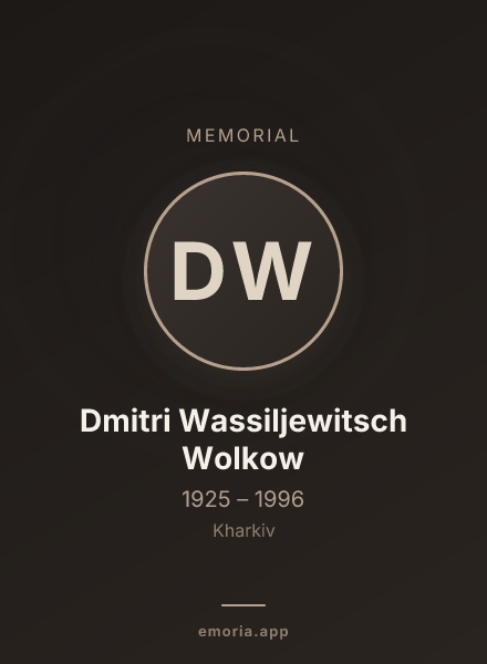 Memorial portrait of Dmitri Wassiljewitsch Wolkow