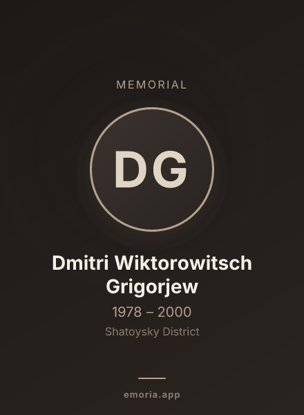 Memorial portrait of Dmitri Wiktorowitsch Grigorjew