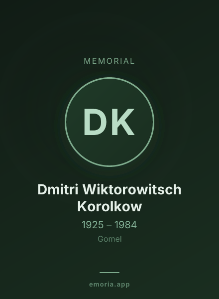 Memorial portrait of Dmitri Wiktorowitsch Korolkow