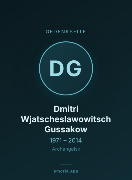 Gedenkportrait von Dmitri Wjatscheslawowitsch Gussakow