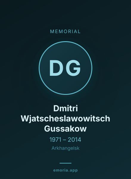 Memorial portrait of Dmitri Wjatscheslawowitsch Gussakow